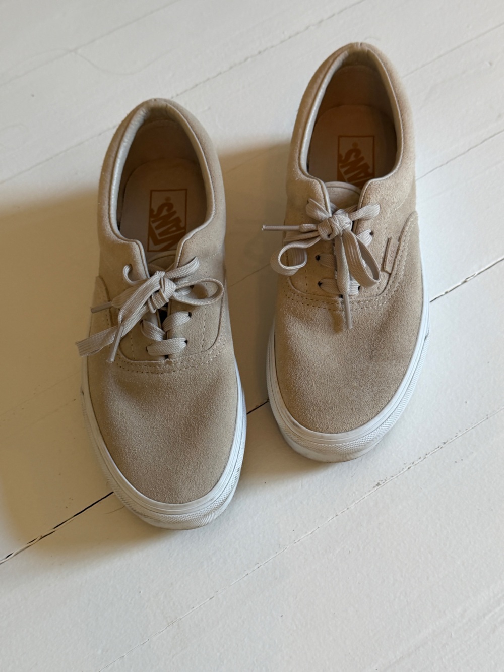 Vans Beige Suede Low-Top Sneakers